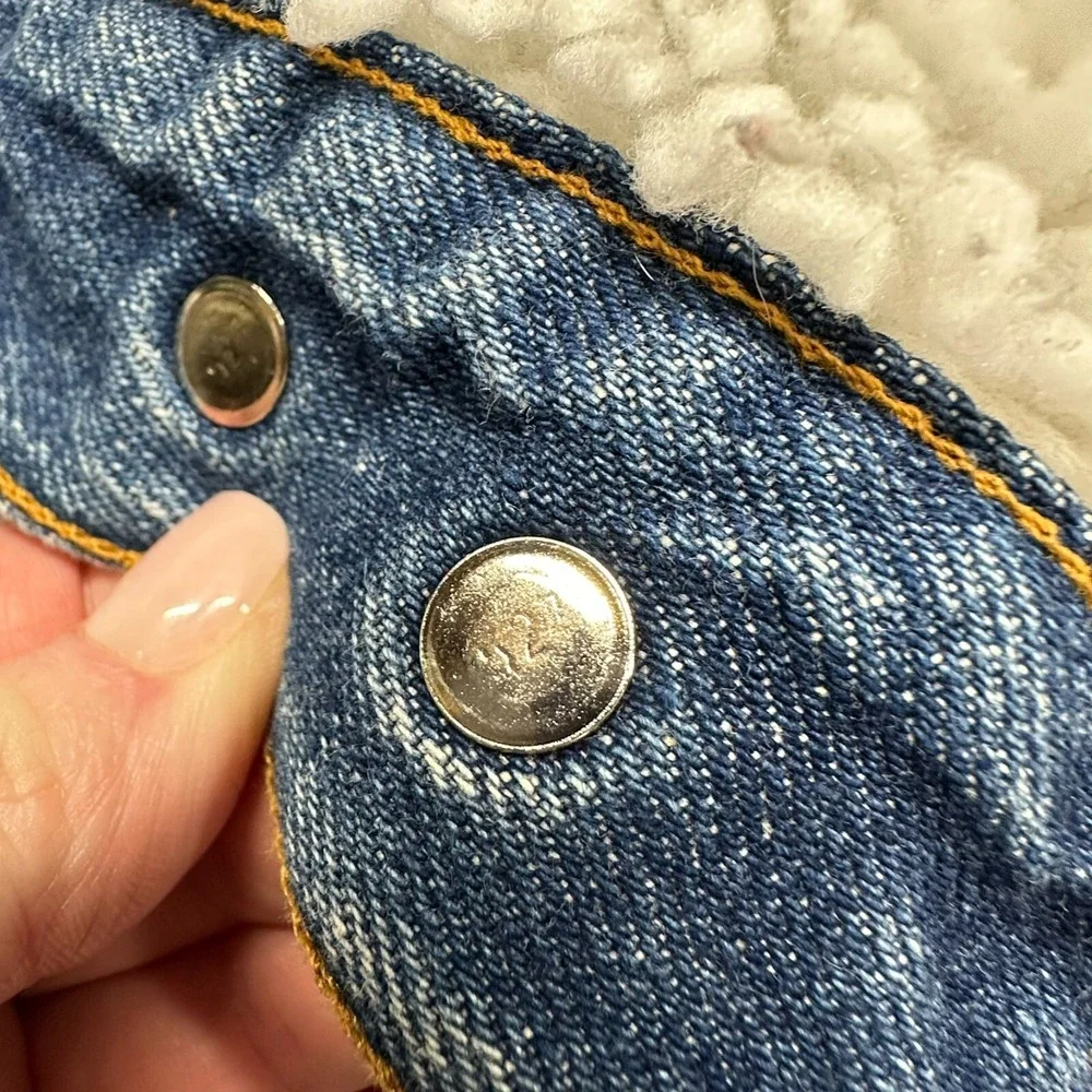 VTG Levi's 80s Made In USA 44R Sherpa Fleece Lined Denim Jacket Cowboy‎ Western